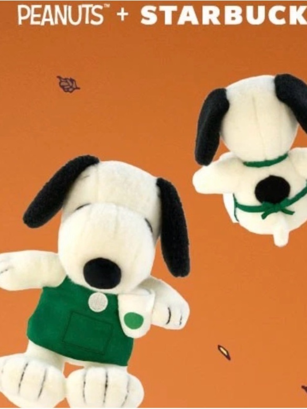 Starbucks Peanuts Snoopy Plush in White, Black & Green